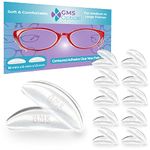 GMS Optical Ultra-Thin Anti-slip Adhesive Silicone Nose Pads with Super Sticky Backing for Glasses, Sunglasses, and Eye Wear - Clear | 1.3mm (10 Pair)