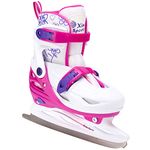 XinoSports Premium Adjustable Ice Skates for Boys and Girls, Two Awesome Colors - Blue and Pink, Padding and Reinforced Ankle Support, Fun to Skate! (Pink, Small)