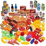 THE TWIDDLERS - 150 Pieces Pretend Play Food Toys, Role Play Kids Kitchen Toy Set for Boys & Girls - Includes Fruits & Vegetables