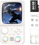 R40TMAX Retro Handheld Game Console, 4.0 Inch 720x720 IPS Screen, Portable EmuELEC System, 4000mAh Large Battery Portable Pocket Hand Held Video Game(White 64GB)