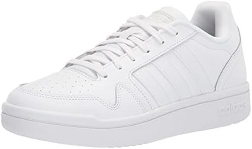 adidas Women's Post Up Basketball Shoe, White/White/Grey, 10