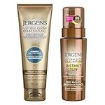 Self Tanner Duo, Jergens Natural Glow +Firming Daily Moisturizer & Gradual Body Lotion – Med to Deep and Instant Sun, Sunless Tanning Mousse - Deep Bronze