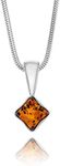 Copal Women's Baltic Amber Necklace Real Silver Pendant Subtle Length Adjustable Eco Packaging Gifts, Amber