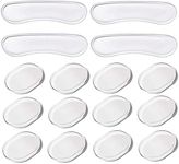 HANYUU 16 Pcs Drum Dampener Gels,Silicone Drum Silencers Dampening moon gels,Soft Clear Oval and Long Drum Silencers Sound Dampening Pads