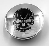 BizTech ® 4x Skull Emblem Car Auto Alloy Wheel Center Hub Caps Covers 68mm Compatible with Chevrolet Camaro, Traverse, Colorado Wheels Rim Hub Cap Cover (Skull)