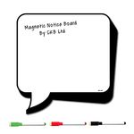 CKB Ltd® CARTOON SPEECH BUBBLE Fridge Reminder Board Magnetic With Marker White & Pen - Drywipe Magnet Whiteboard Kitchen Memo Notice Large Daily Planner BLANK Dry Wipe Signage Sheet 32 x 32cm