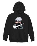 Khakey Boys Cotton Hoodies|Cotton Sweatshirt with Hood|Boys Anime Causal Stylish Hoodie|Kakashi Hatake Anime Tshirt and Hoodie|Naruto Anime Sweatshirt (in, Age, 13 Years, 14 Years, Regular, BlackM53)