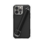 Nillkin Case for Apple iPhone 14 Pro Max (6.7" Inch) Strap Detachable Rope for Grip & Hold Magnetic Works with Magsafe 360 Protect Leisure Sports Workout Metal Casing for Camera Lens Black