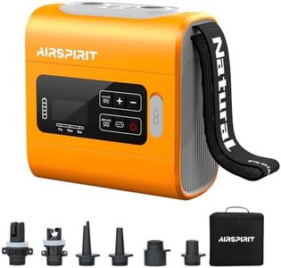 AIRSPIRIT Electric Paddle Board Pump, Rechargeable 22PSI High Pressure SUP Air Pump, Intelligent Dual Stage Inflation & Deflation, Auto-Off for Stand Up Paddle Boards, Surfing Kite, Tent, Boat, Kayaks