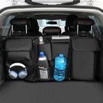 QWORK® Car Boot Organiser, Detachable Multi-Pocket Backseat Car Organiser Car Trunk Tidy Bag with Seat Back Protectors, Car Seat Organiser, Foldable Car Storage for SUVs, Minivans, Jeeps, 101x46cm