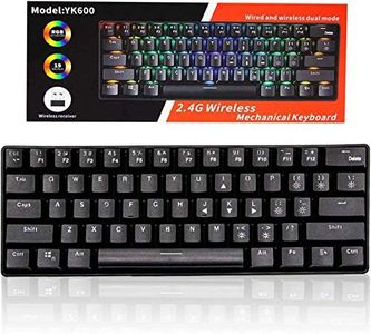 JTD Tastiera meccanica da gioco, RGB retroilluminata Wired PBT Keycap impermeabile Tipo-C Mini Compact 61 Tasti Tastiera del Computer (Black)