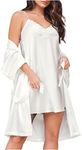 Sonryse 378 Silk Night Gown Dress Satin Bridal Party Robe Sleepwear for Women Pijama de Mujer Sexy