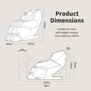 ROTAI 4D Full Body Massage Chair with Heat, Zero Gravity, White