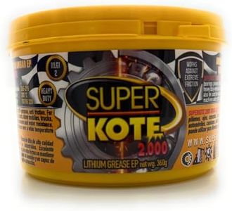 Lithium Grease Superkote 2000 / NLGI 2 / Multipurpose/Lithium/Lubricant/EP/High Temp/Industry/Construction/Automotive/Amber Grease / 360g