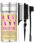 AnWoor Hair Wax Stick & Hair Combs of 4Pcs, Fly Away Hair Stick for Smoothing Frizz Edge Control, Smoothing Hair Brush with Teasing Brush, Rat Tail Comb and Edge Brush