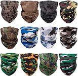 Camouflage Bandana Face Tube Mask Multifunctional Elastic Sports Seamless Headwear Outdoor Bandana Scarf with UV Resistance 12 Pack