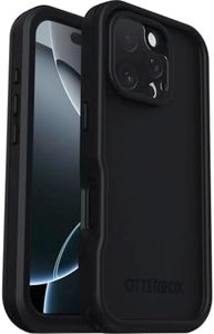 OtterBox Frē Series MagSafe Case for iPhone 16 Pro, Waterproof (IP68), Shockproof, Dirtproof, Protective Case with Built in Screen Protector, x5 Tested to Military Standard, Black