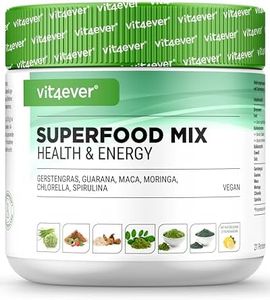Combinación de superalimentos - 420 g de polvo (batido) con hierba de cebada, guaraná, maca, clorela, espirulina, moringa - Batido energético 100% natural - Con sabor a limón - Vegano