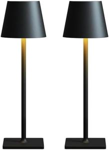 Fizrice Cordless Table Lamp Rechargeable Lamps: 6000mAh Battery Operated Table Lamp Outdoor Waterproof, Touch Control, Portable Wireless Desk Lamp for Dinner/Bedroom/Restaurant(Black 2 Pack)