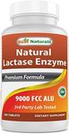 Best Naturals Lactose Intolerance Relief Tablets with Natural Lactase Enzyme, Fast Acting High Potency Lactase, 9000 FCC ALU, 180 Count