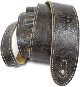 Perri’s Leathers Ltd. - Guitar Strap - Italian Leather - Vintage Brown - Adjustable - For Acoustic/Bass/Electric Guitars - Made in Canada (BM2-6697)