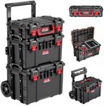 JEKO&JEKO 3-Piece Rolling Modular Tool Box System with Large Rolling Tool Box & Small Parts Organizer for Garage Storage, DIY Projects, Professional Use & Home Repairs