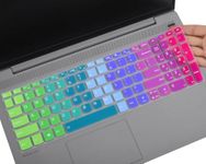 Colorful Keyboard Cover for 2024 2023 Lenovo Yoga 7 7i 15.6 16"/ Lenovo ideaPad 3 3i 5 5i 15.6", IdeaPad Flex 5 5i 15.6 16", ideaPad Slim 7 15.6, Yoga Slim 7 15, ThinkBook 15 G2 G3 15p -Rainbow