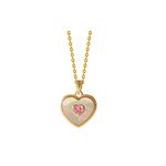 Sterling Silver Love Heart and Mother-Of-Pearl Plated Pendant Light Luxury Small Premium Sense Pink Tourmaline necklace, Sterling Silver, crystal