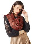 DUPATTA BAZAAR Women's Floral Silk Dupatta (DB2572_Maroon_Free)