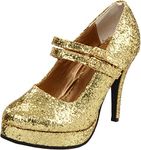 Ellie Shoes Women's 421-Jane-G Pump,Gold Glitter,8 M US
