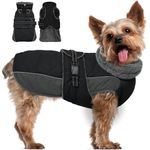 Bonaweite Dog Coat, Warm Dog Jacket, Windproof Dog Winter Coat, Paded Dog Hunting Vest with Harness Built in, Waterproof Dog Cold Weather Coats for Small Dogs, Extra Small Puppy Snow Puffer Clothes