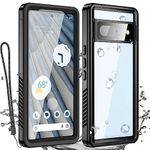 AICase for Google Pixel 7A Case Waterproof, Clear Water Proof Shockproof Dustproof Snowproof Full Body Rugged Transparent Built-in Screen Protector Underwater Phone Case for Google Pixel 7A