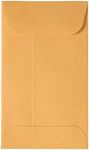 JAM PAPER #3 Coin Business Commercial Envelopes with Peel and Seal Closure - 2 1/2 x 4 1/4 - Brown Kraft Manila - 50/Pack