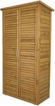 Airwave Wooden Garden Storage Tool Shed, Functional Internal Shelves Included, Louvre Door Design, Fir Wood Material (Tall)