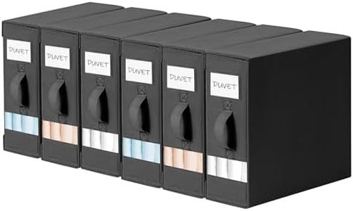 DIMJ Bed Sheet Organizers and Storage 6 Pack - Foldable Sheet Holder for Linen Bedding Storage Box for organization, Sheets Set Holder for Blanke, Towel (King & Queen Size), Black