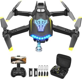 Flymevac Drone with Camera, Dual 720HD, Drone for Kids with Cool Lights, Cestures Control, Vertical Shooting, Waypoint Flight, Gravity Control, 3D Flip, 3-Speeds, Drones for Adults, Beginners, Kids