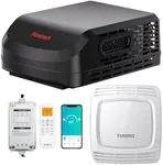 TURBRO Finnmark 15K BTU RV AC with Soft Start Kit - Cooling & Heating, WiFi Remote, LED Decoration Light, Low-Power Startup, 100-240V, Non-Ducted, Black