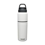 CamelBak MultiBev Water Bottle & Travel Cup – Vacuum Insulated Stainless Steel – White – 22oz bottle & 16oz cup