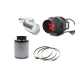 gardener corner Hydroponic Fox Carbon Filter Inline Extractor Fan Kit 100mm 4" Grow Complete Set