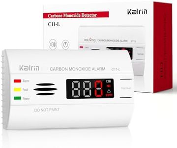 Kalrin Rilevatore Monossido di Carbonio, Sensore Preciso con Durata di Vita di 10 Anni, Batteria Sostituibile con Avviso di Batteria Scarica, con Display LED Digitale, EN 50291