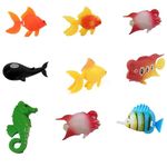 emily pets Artificial Lifelike Plastic Fish for Aquarium Tank Decorations Ornaments, Random Pattern Moving Floating Fishes Toy for Swimming in Bubble Tube Lamp Accessories-9 Pieces Set