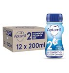 Aptamil 2 Follow On Baby Milk Ready to Use Liquid Formula, 6-12 Months, 200ml (Pack of 12)