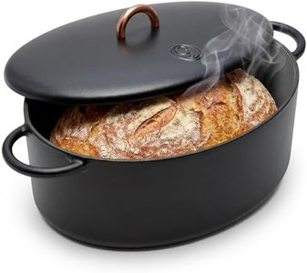Great Jones Dutchess Cast Iron Dutch Oven Pot With Lid (Pepper) - Large 6.75 Quart Size, Dual Handles - All Stovetop Safe - 500° Dutch Oven For Bread Baking | Dishwasher Friendly