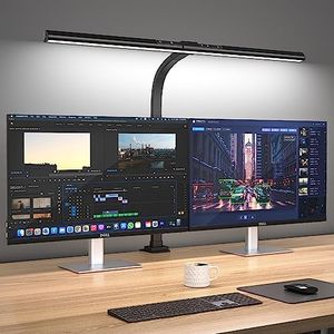 KableRika LED Desk Lamp, 24W Brightest Architect for Home Office, 31.5" Wide Tall Desk Lamp with Clamp, Dimmable Task Lamp, Auto Setting, 6 Color Modes for Lighting/Workbench/Monitor