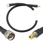 Bolton400 Cable - LMR400 Coaxial Cable 2ft - Heavy Duty Ultra Low Loss Coax Cable 50ohm - N Male to SMA Male - 2 Feet Black - for Home and Commercial Signal Booster Installations