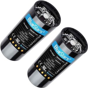 Upgraded Version 2 Packs 216-259 uF/MFD 220-250V Round Start Capacitor Replacement Part by Blue Stars - Exact Fit for AC Motor Run or Fan Start and Cool or Heat Pump Air Conditioner