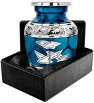 Trupoint Memorials Cremation Urns for Human Ashes - Decorative Urns, Urns for Human Ashes Female & Male, Urns for Ashes Adult Female, Funeral Urns - Dark Blue, 1 Small Keepsake