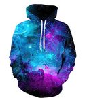 Kinberr Men Women Galaxy Hoodies Fleece Novelty Pullovers Long Sleeve Comfy Sweatshirt with Pocket for Home