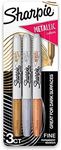 Sharpie Metallic Permanent Markers, Fine Point, Assorted Colours, 3 Count