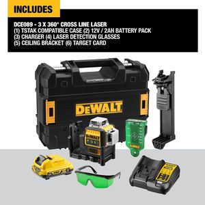 DEWALT 3x360 Green Laser Level – 12V Self-Leveling Tool